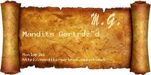 Mandits Gertrúd névjegykártya
